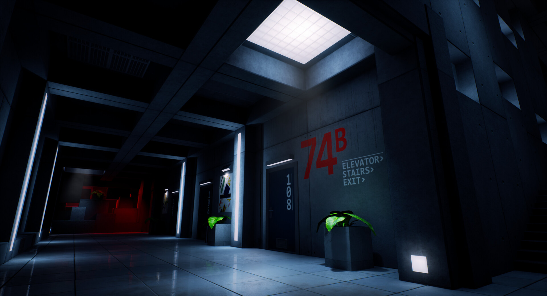 The Corridor — cool lighting