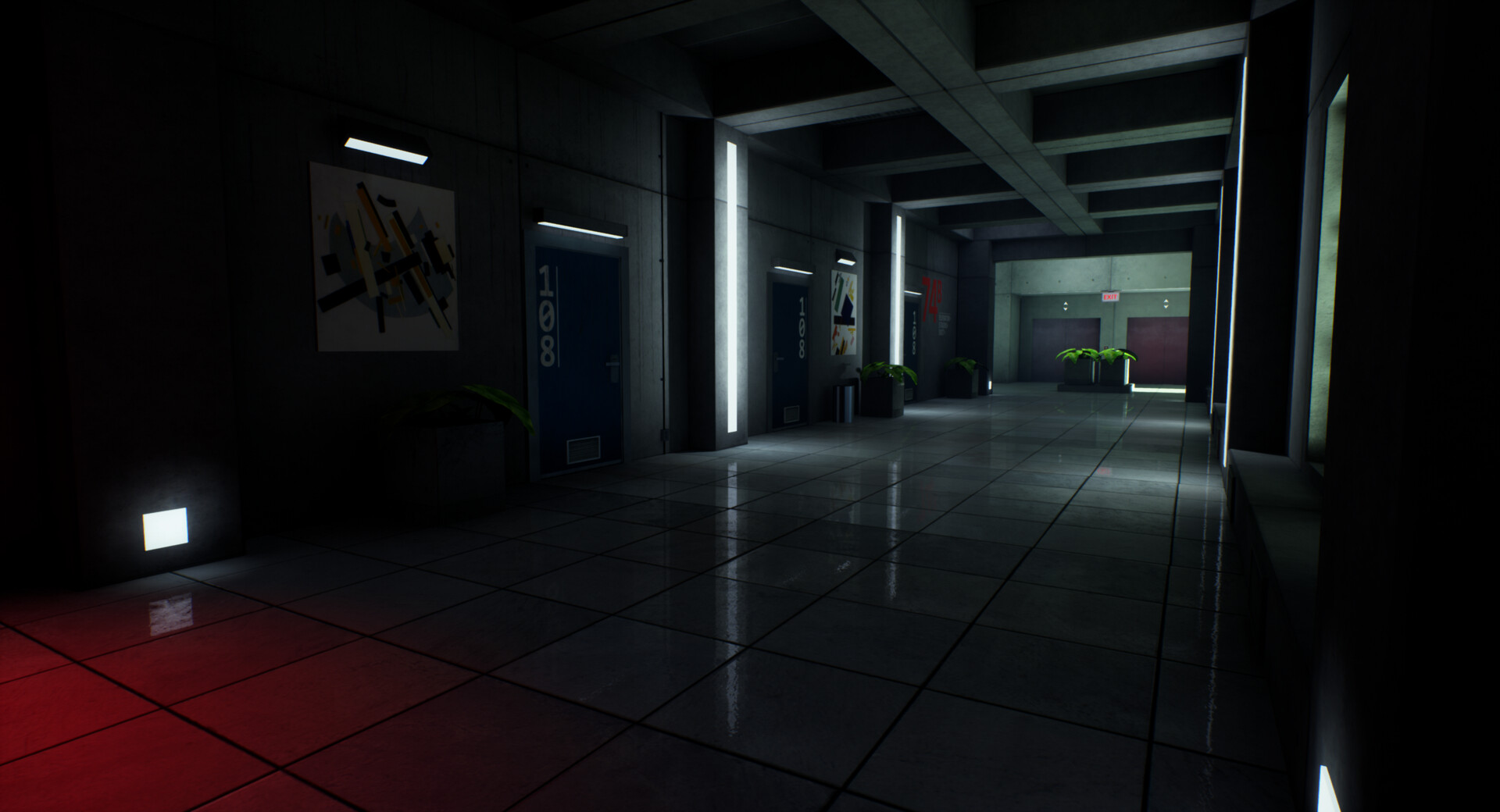 The Corridor — red accent