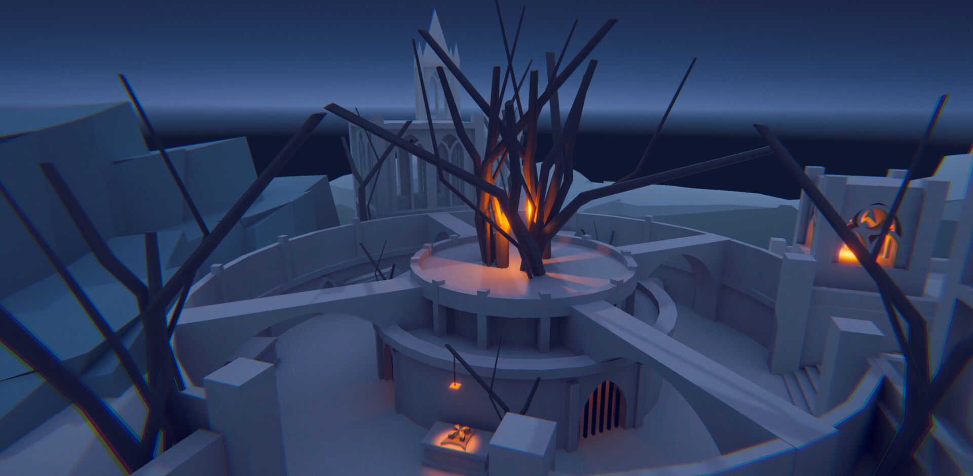 Lighting Navigation — central shrine